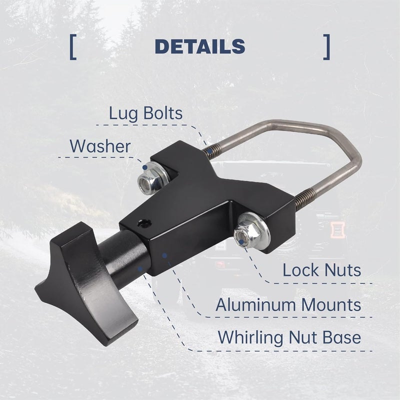 BATONECO High Lift Jack Mount, Hi Lift Jack Tube Mount 1-2.5" Round/Square Tubing Adjustable High Lift Jack Mounting Brackets Compatible with Universal Vehicle Front Bumper Bull Bars - Image 2